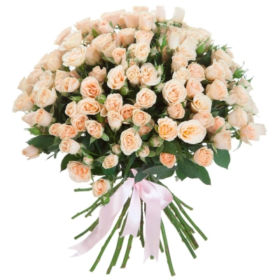 Нежный букет из персиковых кустовых роз – воплощение изысканности Петрозаводск Республика Карелия