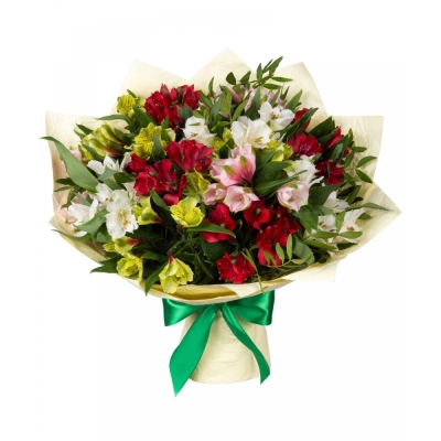 Букет «Теплые чувства» – разноцветные альстромерии с нежным посылом Петрозаводск Республика Карелия