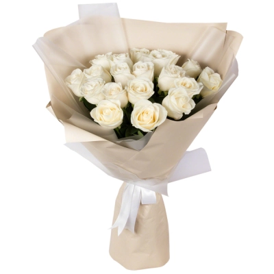 Букет «Эйфория» из 19 белых роз — символ чистой светлой любви Петрозаводск Республика Карелия