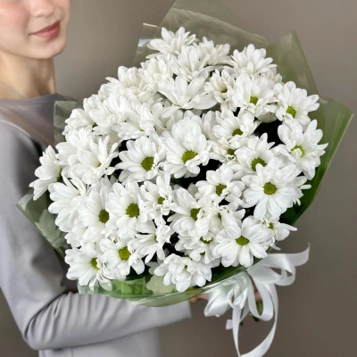 Букет «Мечты о лете» – свежесть белых хризантем Петрозаводск Республика Карелия