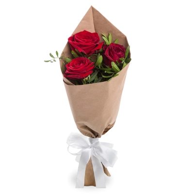 Букет из 3 красных роз – символ любви и нежности Петрозаводск Республика Карелия