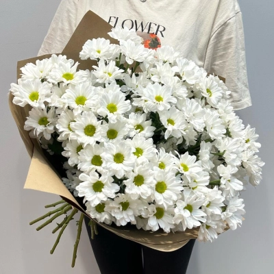 Букет «Летняя свежесть» – дыхание лета в белых хризантемах Петрозаводск Республика Карелия